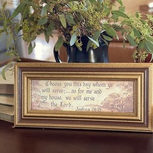 Vintage ‘As for me and my house’ Joshua 24:15 framed verse